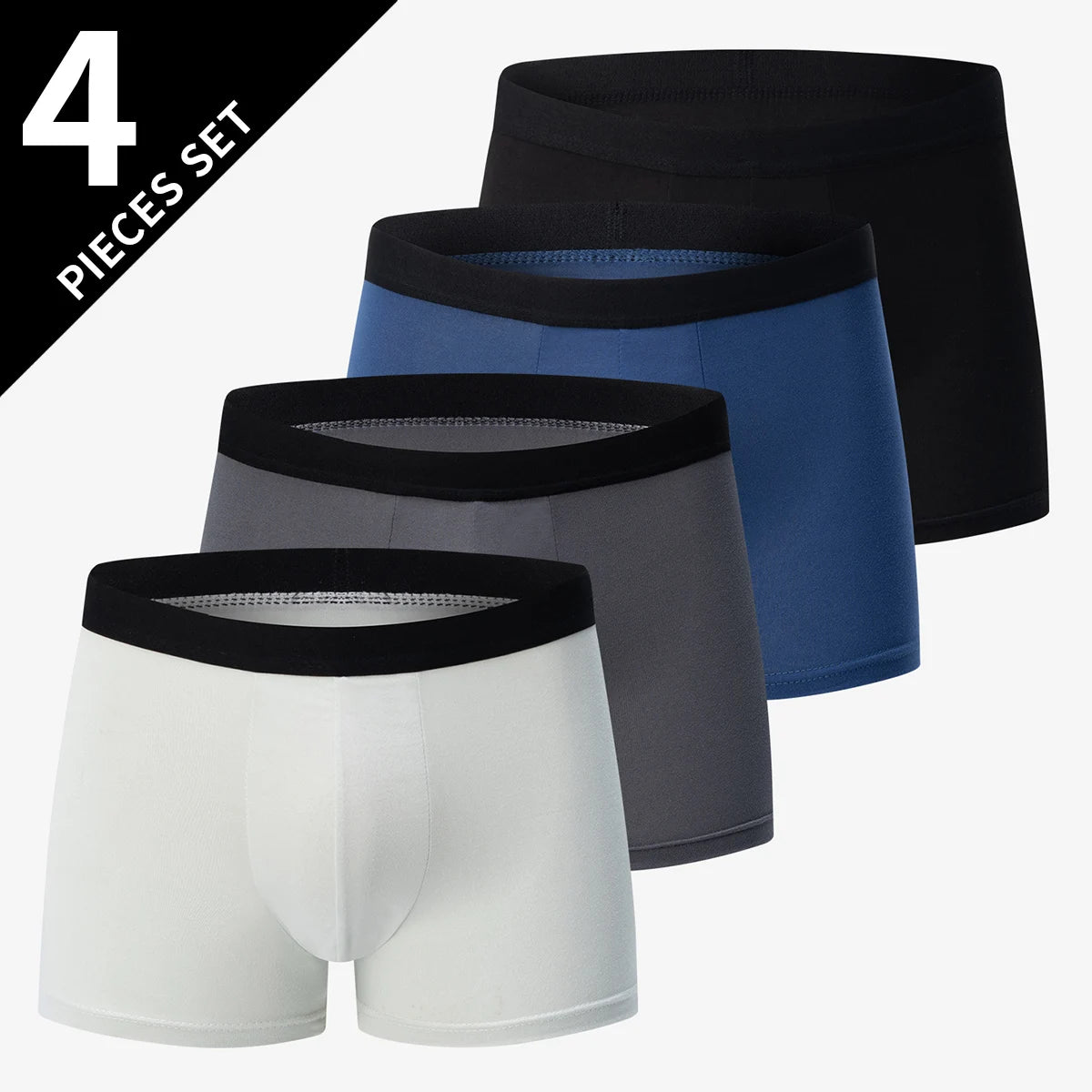 4/10 Piece Men's To Teenagers' Parent-child Underwear Simple And Fashionable Printed Boyshort Joker Casual Elastic Waist Shorts