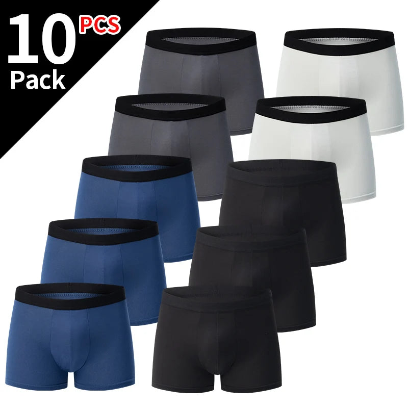 4/10 Piece Men's To Teenagers' Parent-child Underwear Simple And Fashionable Printed Boyshort Joker Casual Elastic Waist Shorts