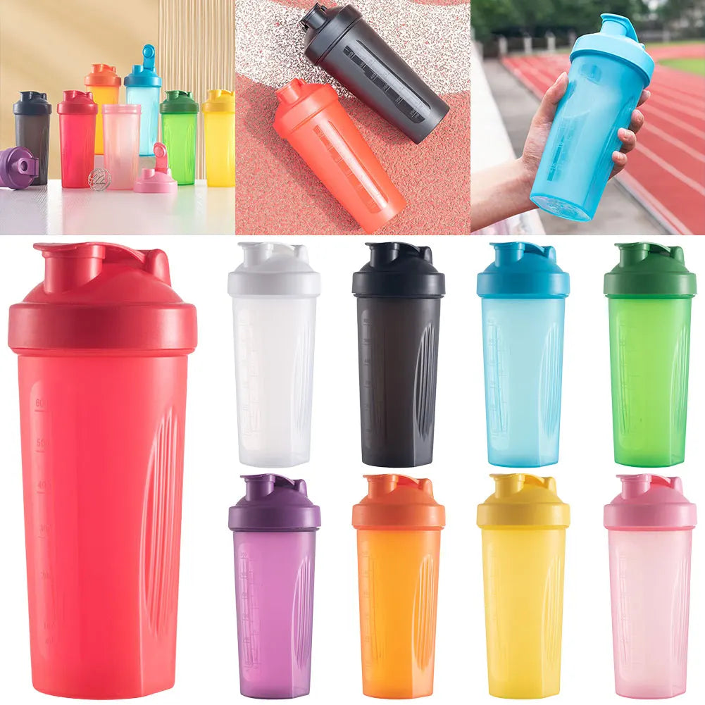 600ML Protein Shaker Bottle Gym Sport Water Bottle Shaker Cups Powdered Sport Protein Milk Shaker Mixer Cup Plastic Mixing Cup