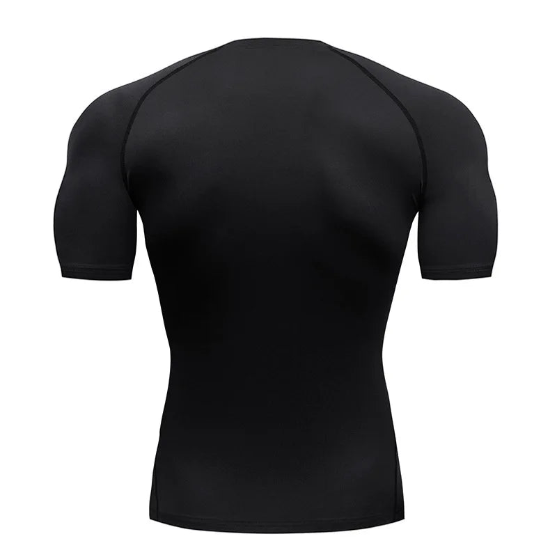 Men's Spider Print Compression Shirt, Quick Dry T-Shirt, Gym Running Jersey, Breathable Short Sleeve, Spring, Summer, M-3XL