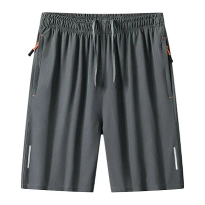 2024 Casual Sports Shorts for Men's Summer Ice Silk Breathable Loose Large Size Cool and Quick Drying Fashion Elastic Casua