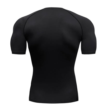 Men's Spider Print Compression Shirt, Quick Dry T-Shirt, Gym Running Jersey, Breathable Short Sleeve, Spring, Summer, M-3XL